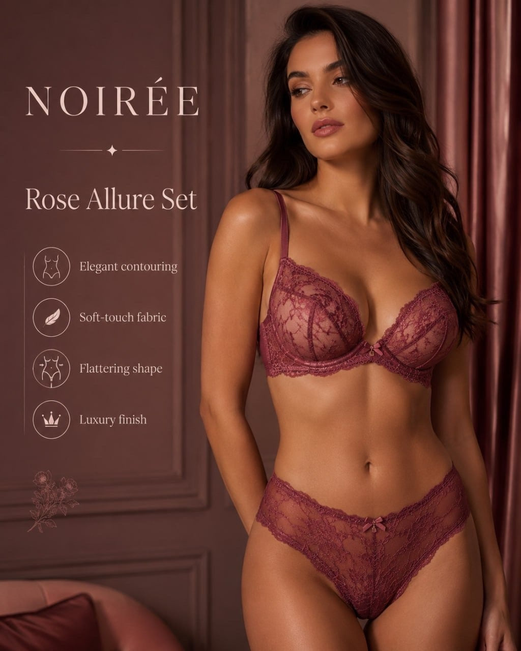Victoria Doppel French Lace Lingerie Women's Push-Up Bra Set for Small Busts, Thin and Anti-Sagging Sexy Bra