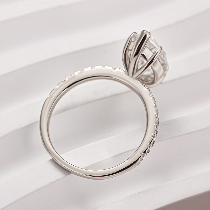4.0CT Marquise Moissanite Ring – 925 Silver 18K Gold Plated
