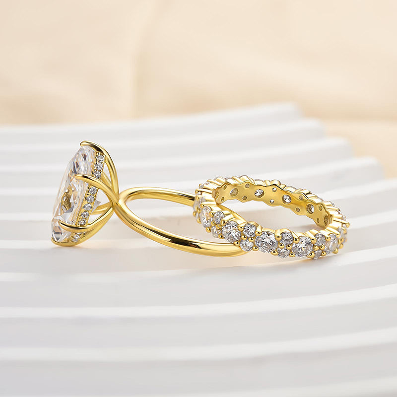 4ct Marquise Sona Diamond Ring | Gold Plated | Aurogem