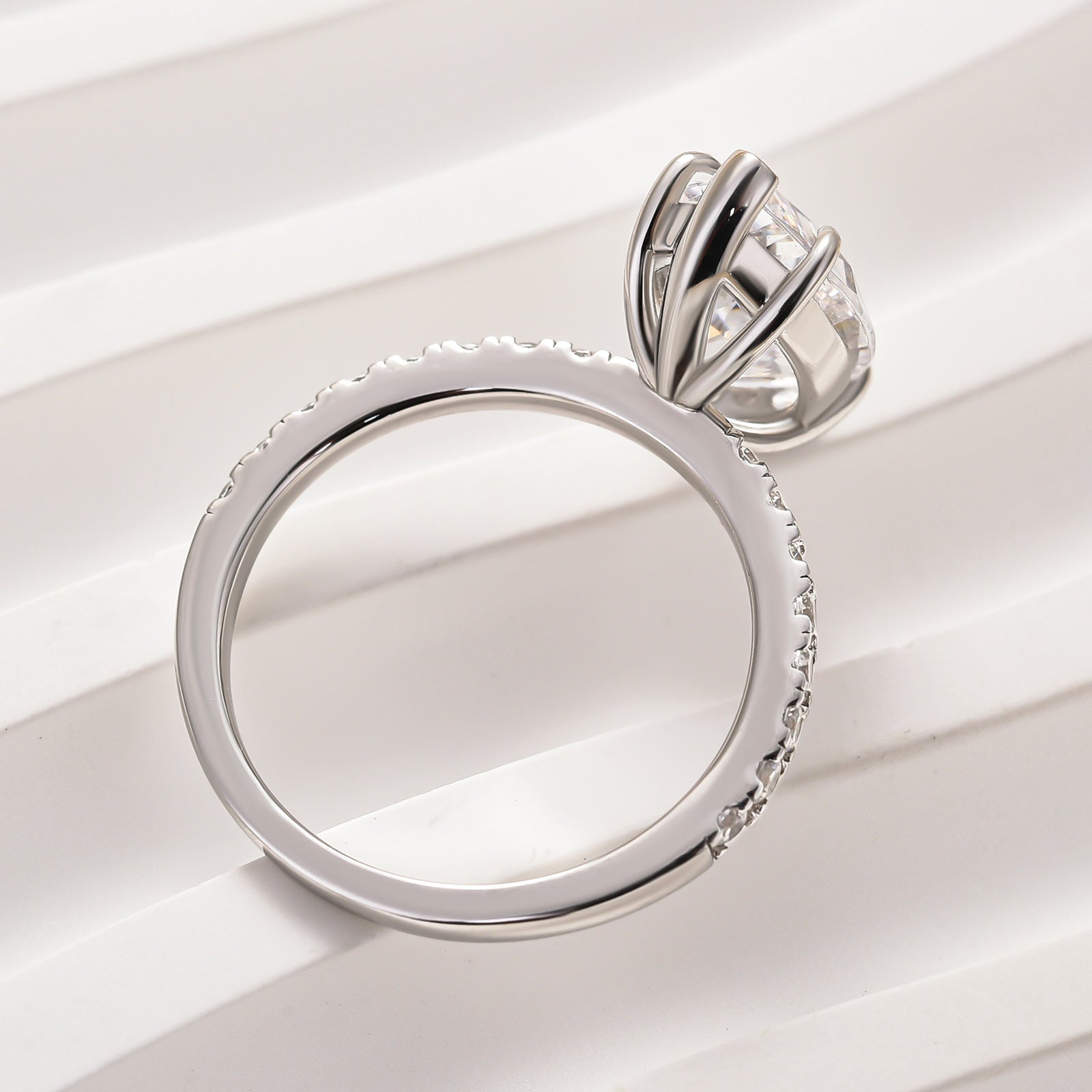 3.5Ct Marquise Sona Diamond White Gold & Gold Plated Sterling Silver Ring