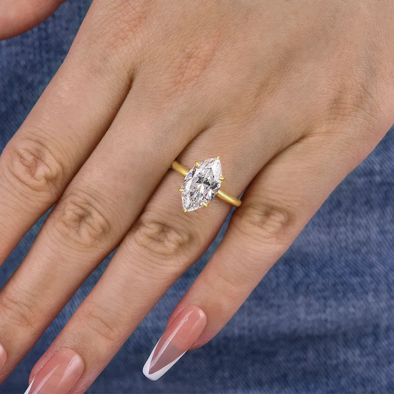 3.5 Carat Marquise Cut Simulated Diamond Ring – Sterling Silver