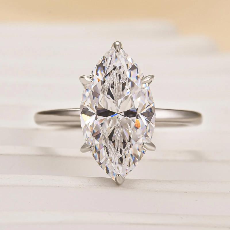 3.5 Carat Marquise Cut Simulated Diamond Ring – Sterling Silver