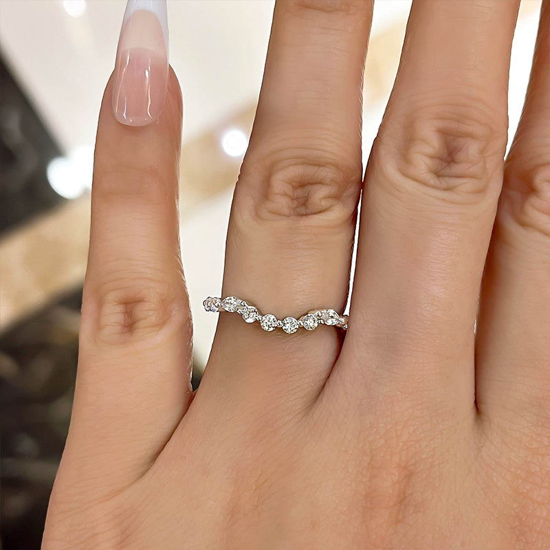 1.5Ct Mixed Cut Diamond Band 925 Silver White Gold