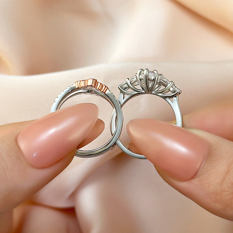15CT Marquise Cut Diamond Ring with 1CT Side Stones 925 Silver