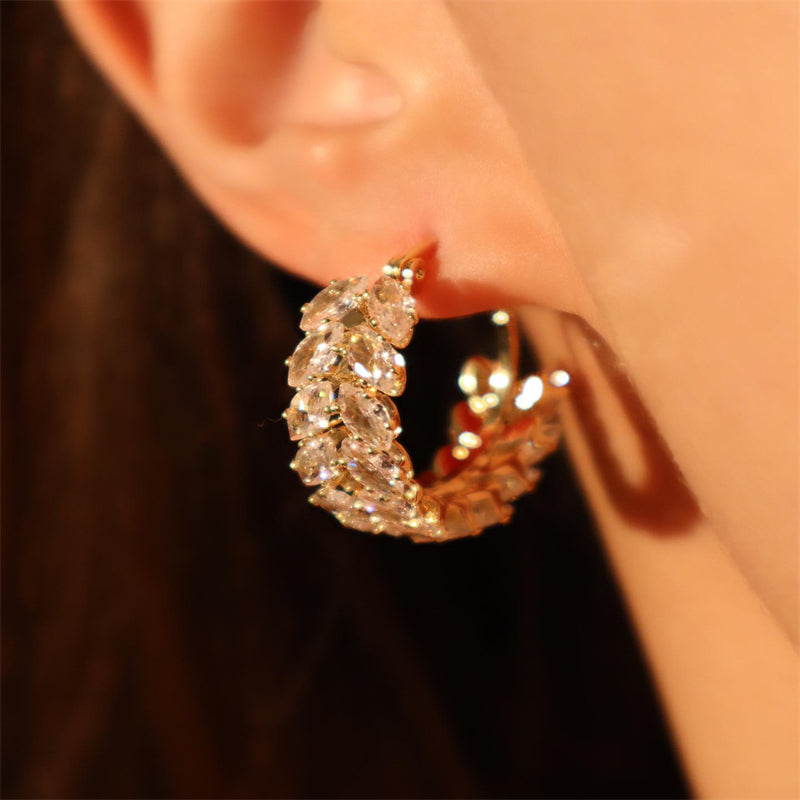 Elegant Marquise-Cut Simulated Diamond Earrings