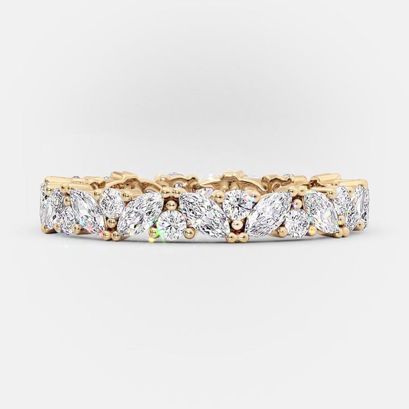 2.0 Carat Simulated Diamond Band in 18K Gold-Plated Sterling Silver