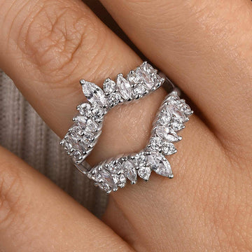 3.0ct Simulated Diamond Wedding Band in Sterling Silver & White Gold