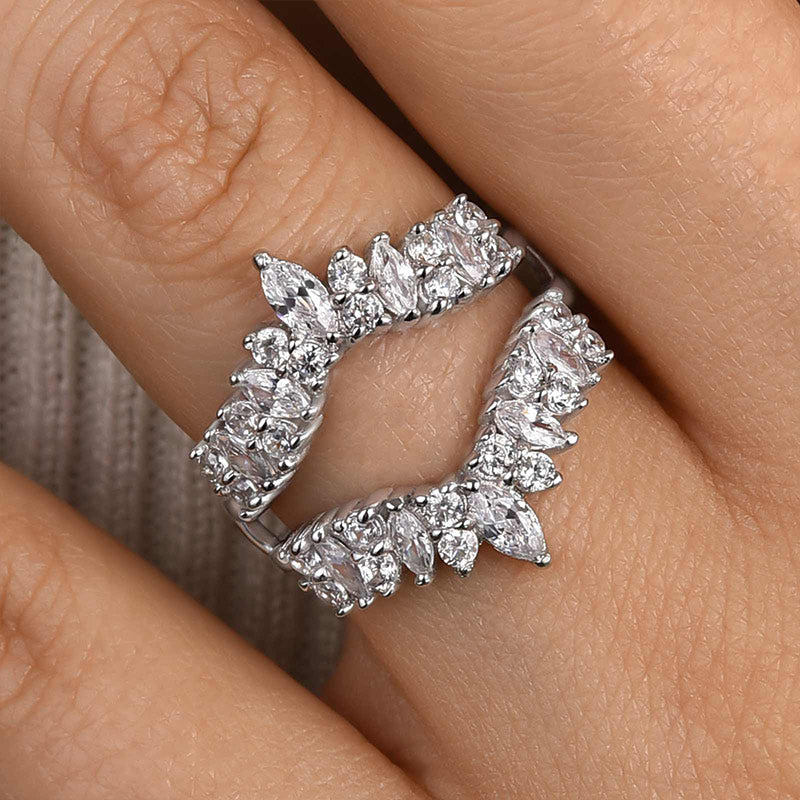 3.0ct Simulated Diamond Wedding Band in Sterling Silver & White Gold