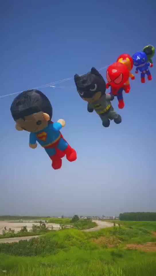 3.5m Spiderman kite pendant soft kite Captain America, Superman, Batman, Iron Man. Hulk Hulk